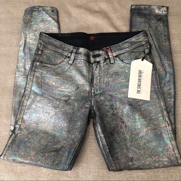 Sinclair Jeans Metallic Foiled Oil Slick Color - Picture 1 of 8